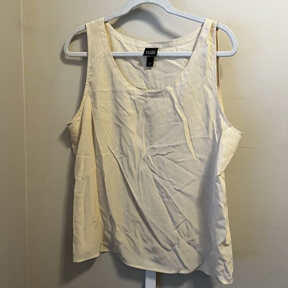 Eileen Fisher 2 Pc Woman 100% Silk Tank Top W Silk Ivory Scoop Neck & Duster XL - Picture 10 of 10